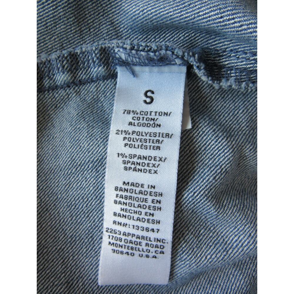 CELEBRITY PINK Blue Denim S Zip Closure Stretch Waist Pockets Romper - Picture 4 of 5